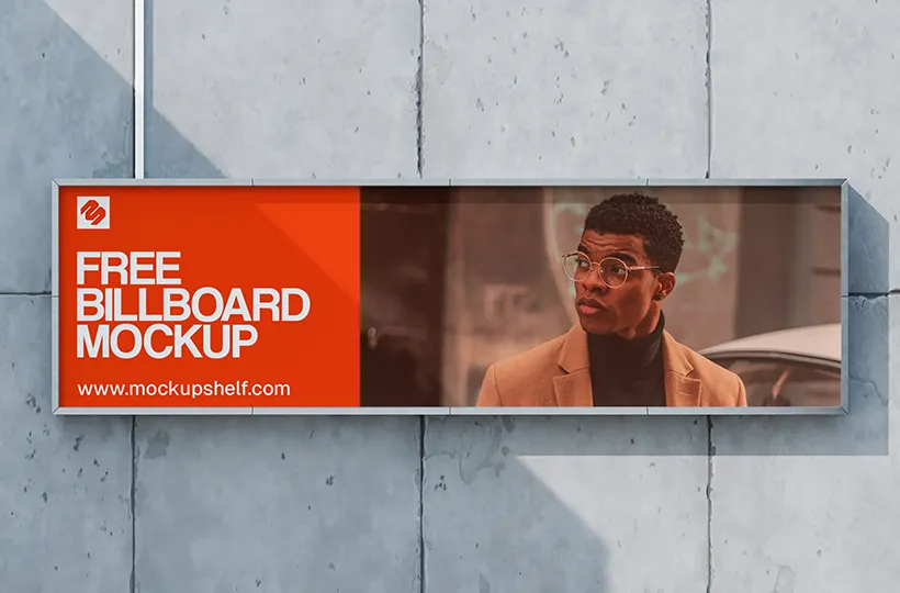 Billboard Mockup – straight view realistic advertising display | MockupShelf