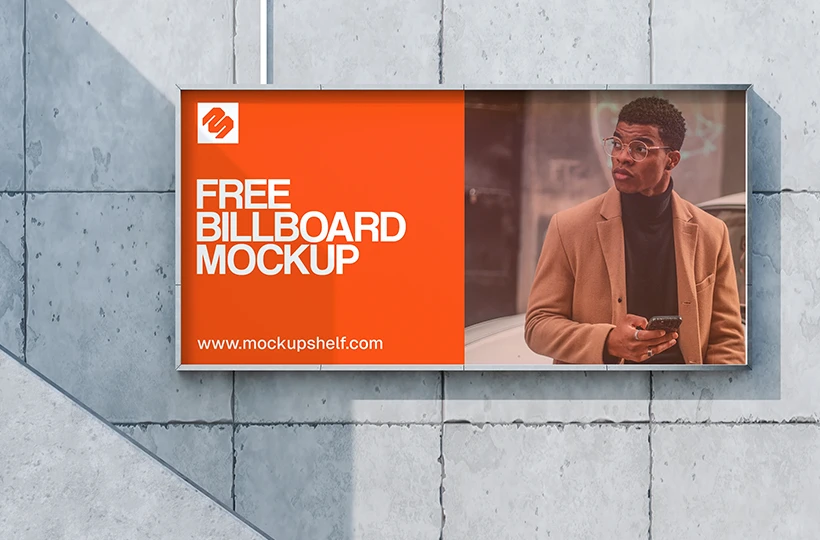 Outdoor Billboard Mockup – front view realistic outdoor advertising display | MockupShelf