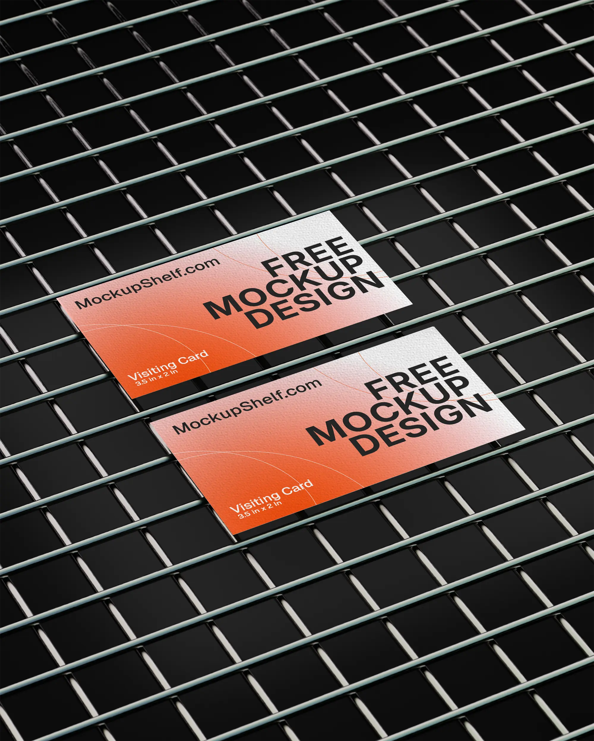 Free premium business card mockup PSD with editable Smart Objects for branding, identity, and stationery presentations.