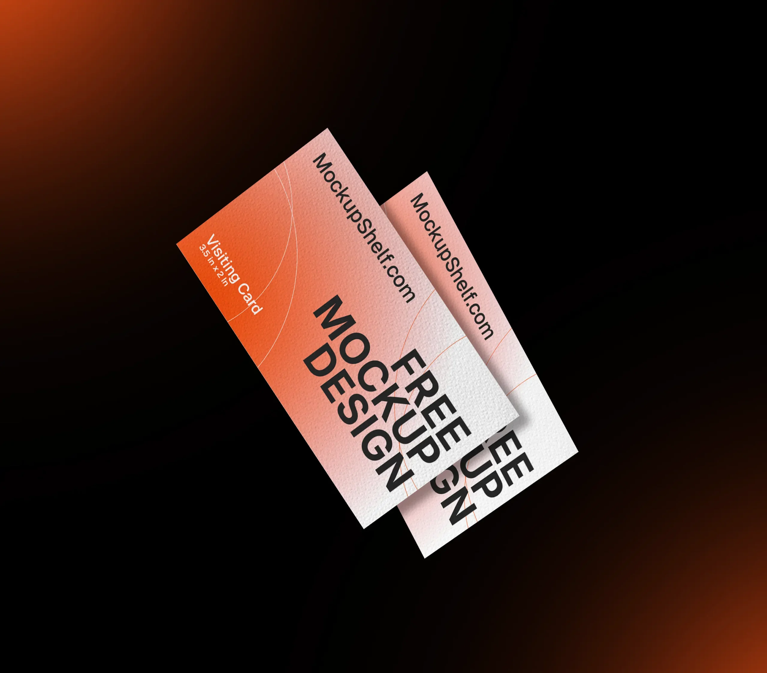 Modern business card mockup PSD showing realistic front and back layout for branding and stationery presentation.