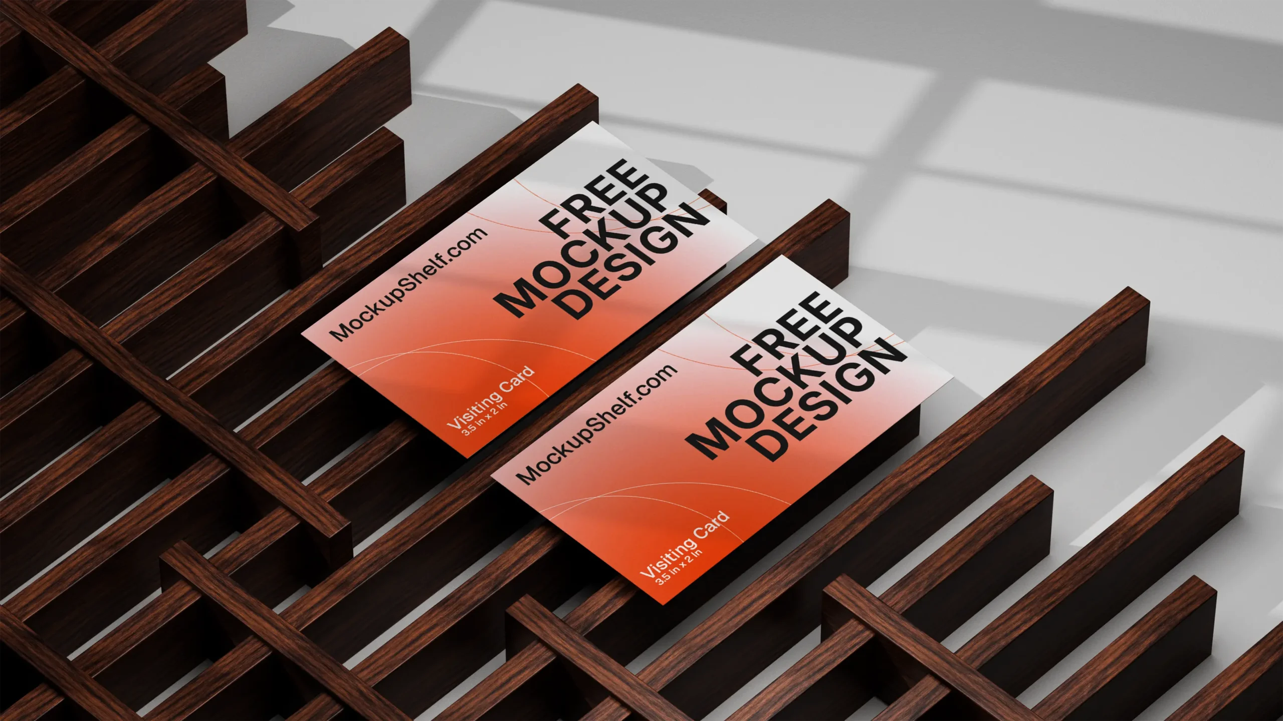Modern business card mockup PSD showing realistic front and back layout for branding and identity design.
