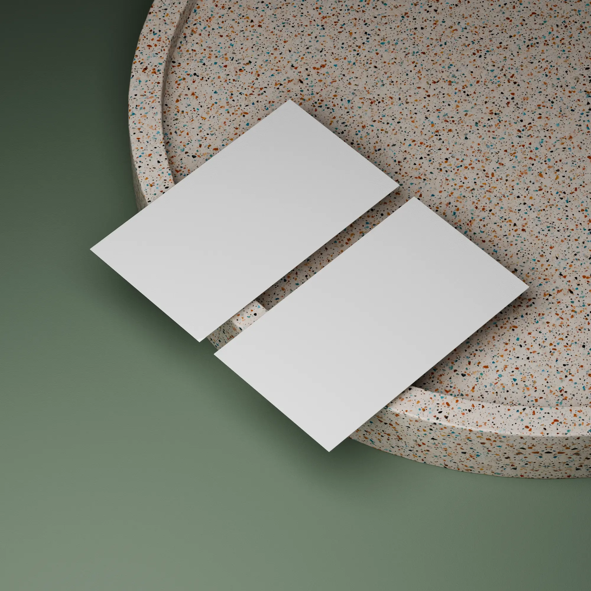 Modern business card mockup PSD showing realistic front and back layout for branding and identity design.