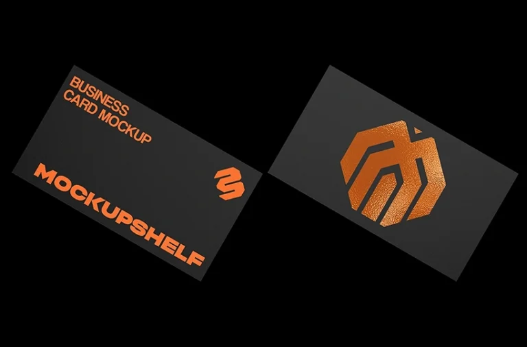 Free angled business card mockup PSD with two floating cards and clean studio spacing` | | **Title** | `Free angled business card mockup PSD preview