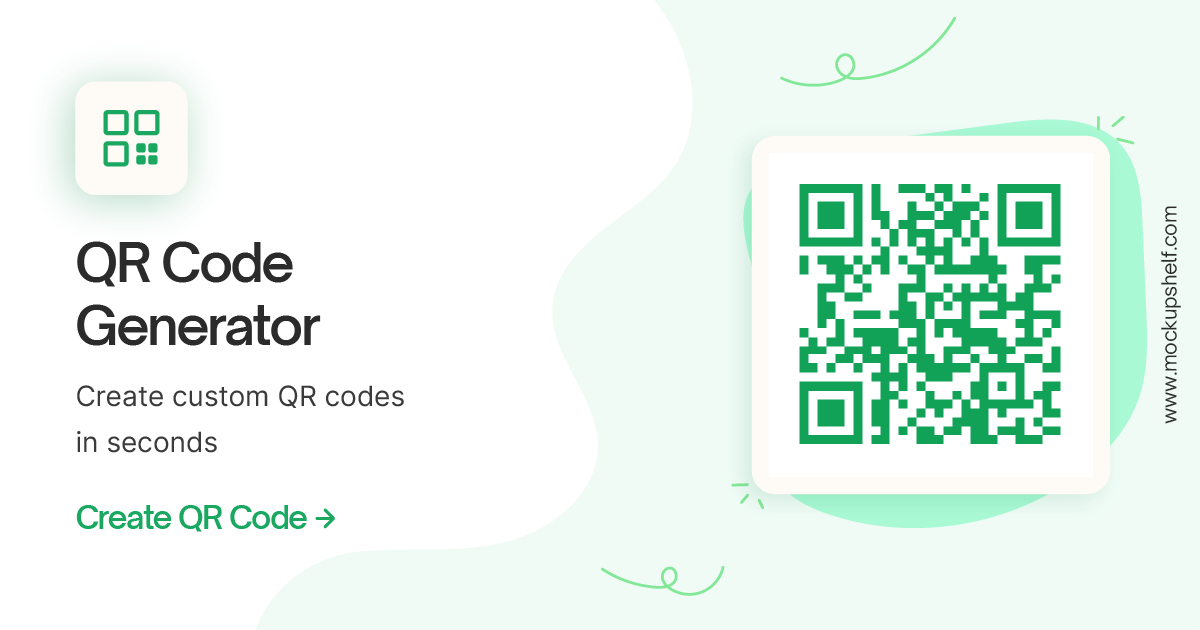 Free QR code generator by Mockup Shelf — create custom QR codes online