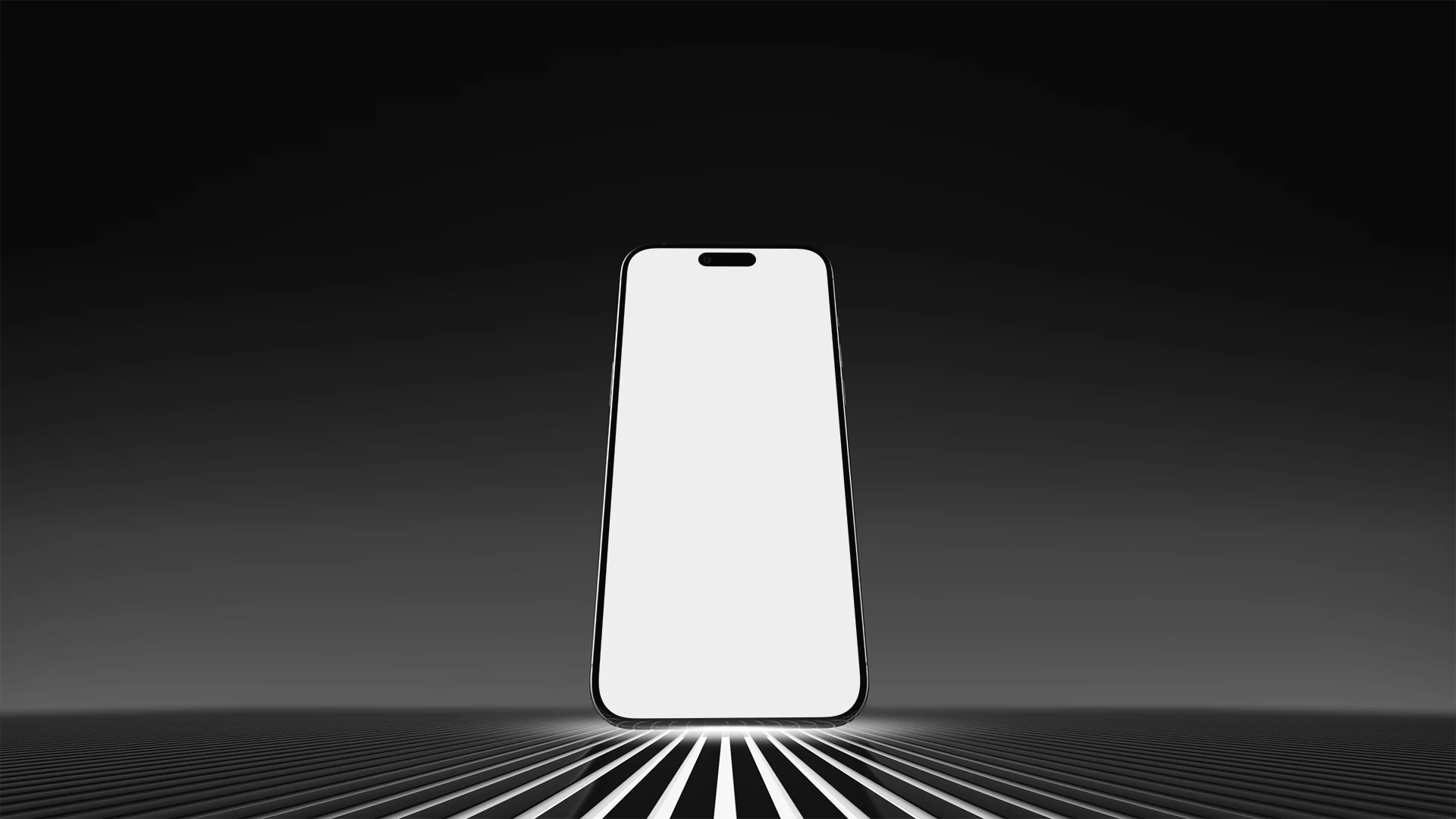 Studio phone mockup blank template - editable smart object layer, centered smartphone display, no design