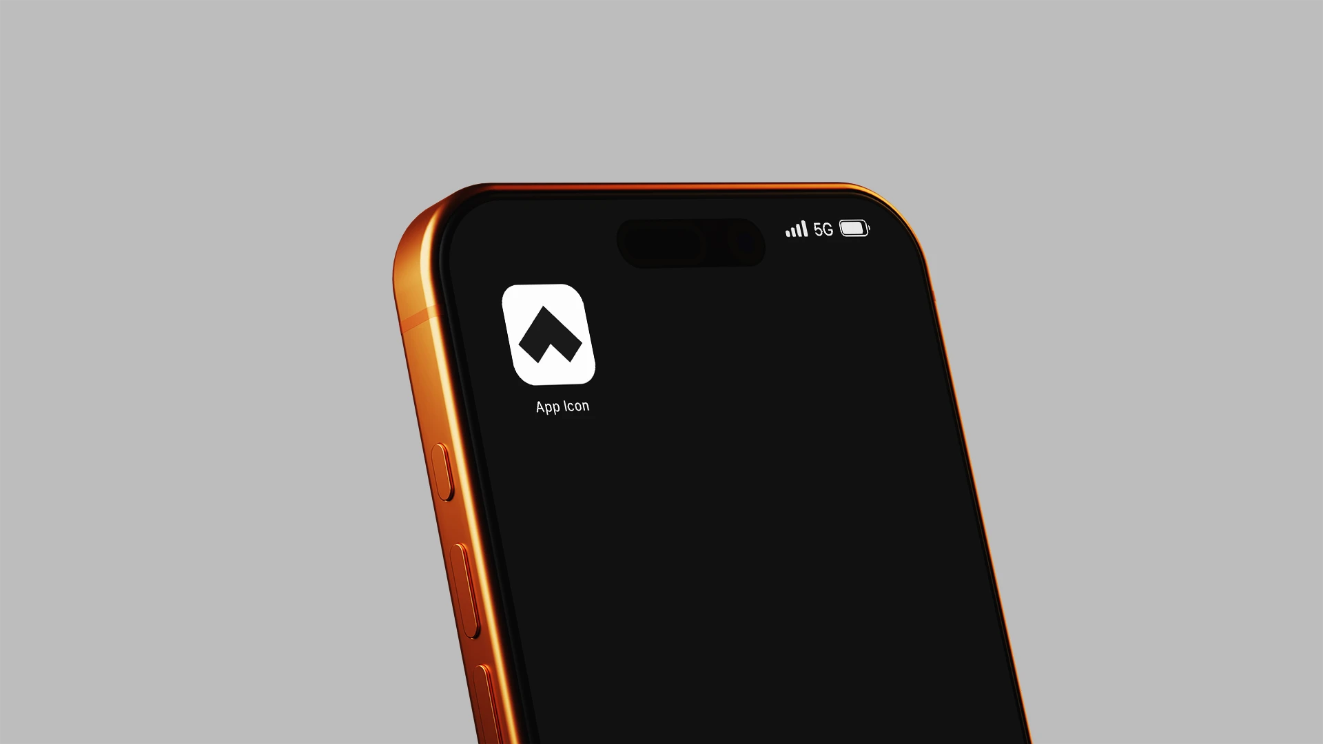 Cinematic phone mockup blank template - editable smart object layer, angled smartphone screen, no design