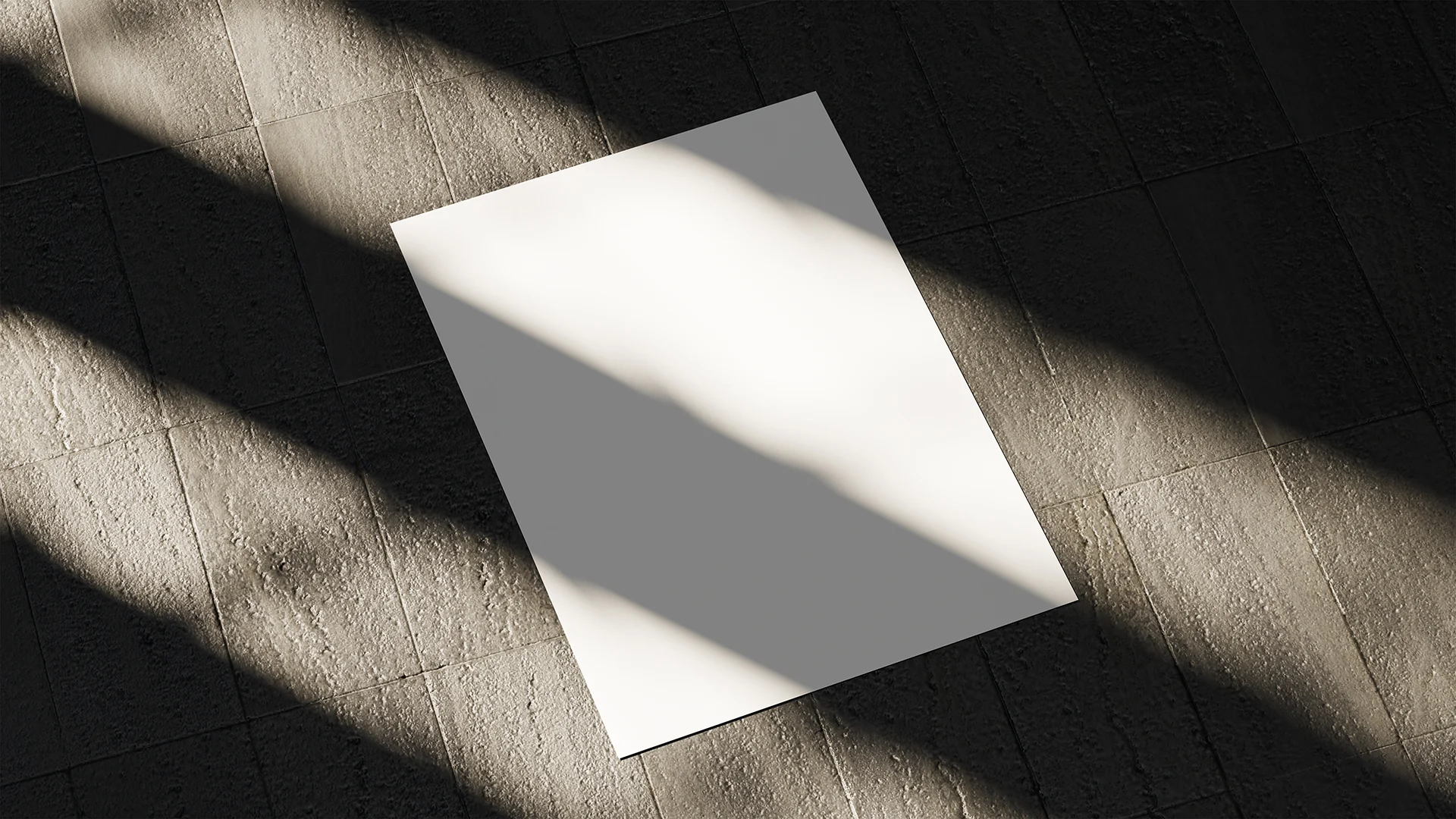 Blank A4 flyer mockup on concrete floor