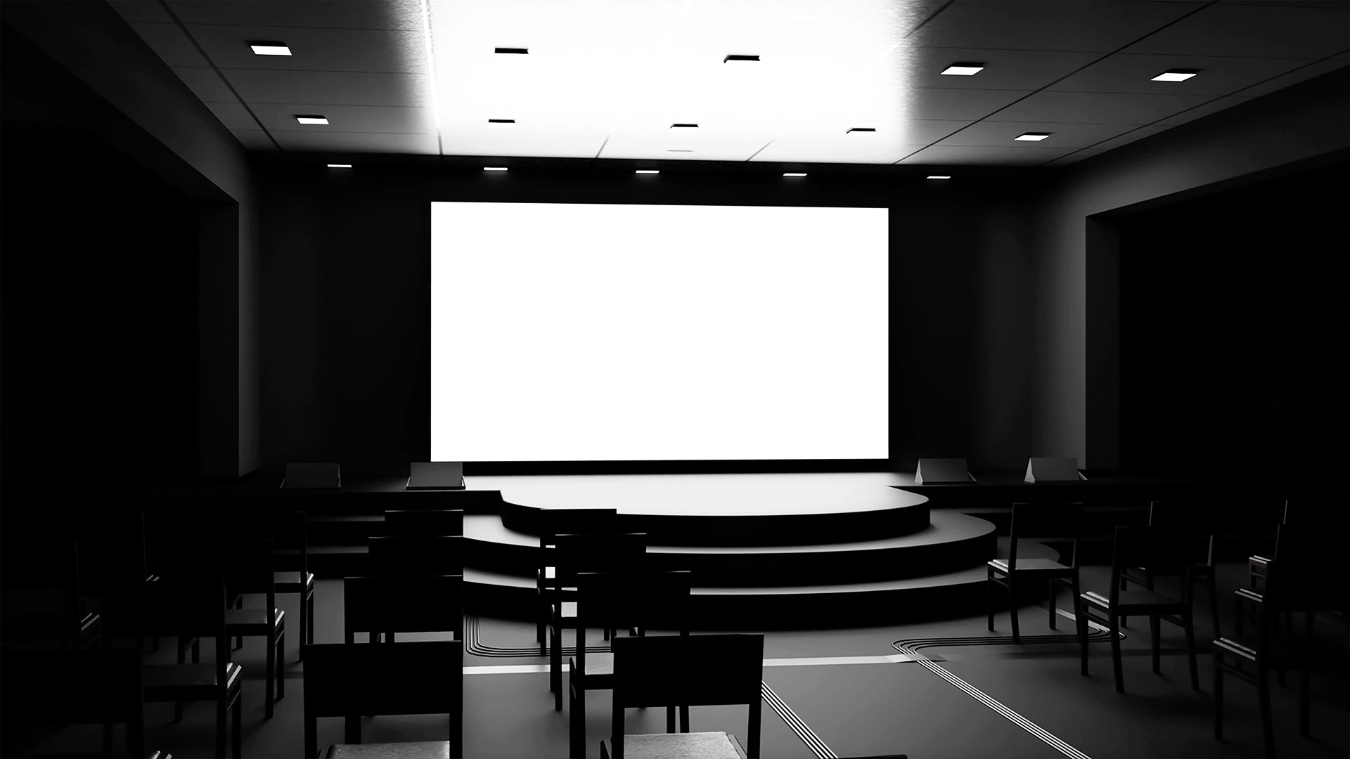 Blank auditorium LED screen mockup