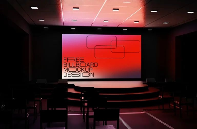 Auditorium LED screen mockup preview