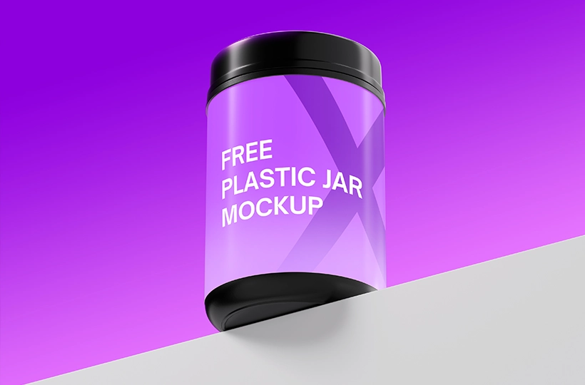 Protein jar mockup for supplement packaging