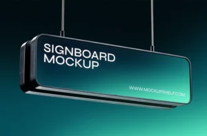 Free digital signboard screen mockup