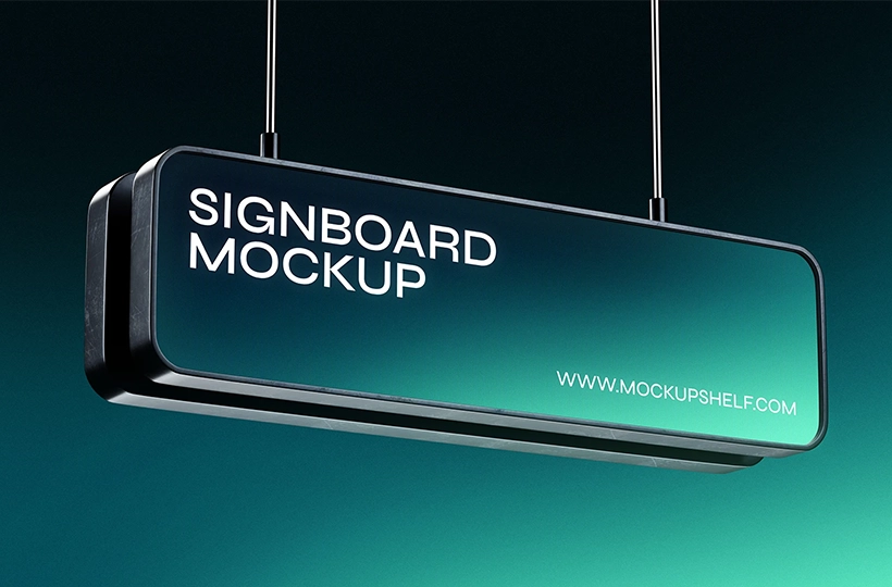 Free digital signboard screen mockup