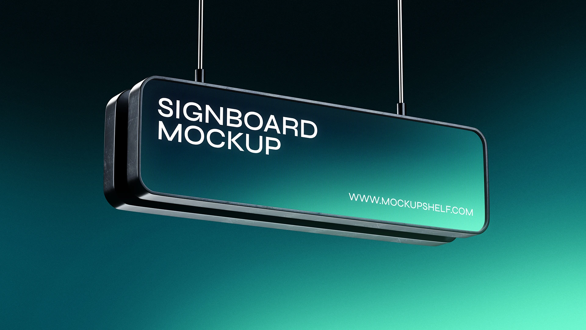 Digital Signboard Mockup With Design Digital signboard mockup with design