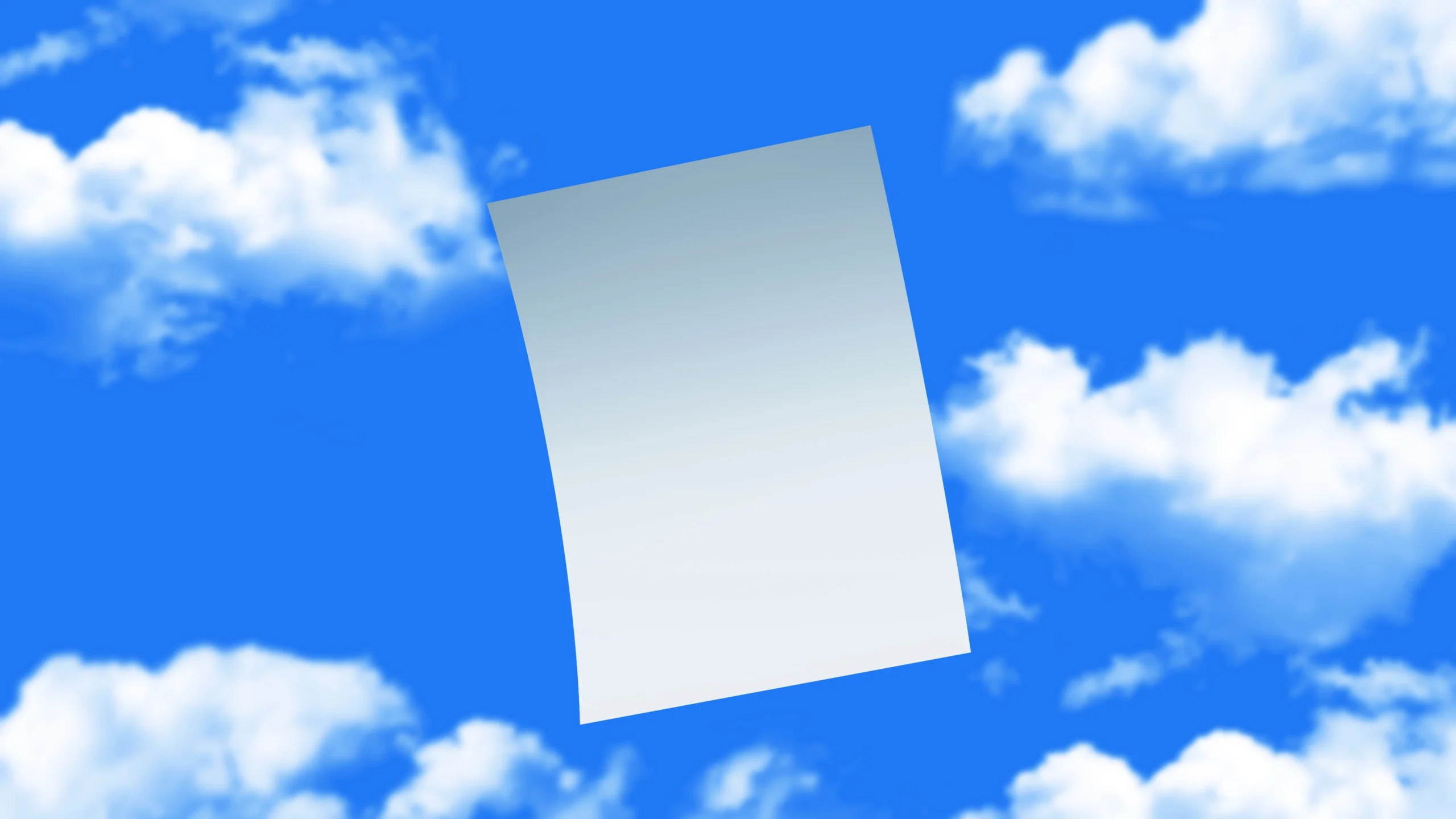 Blank A4 flyer mockup floating in air