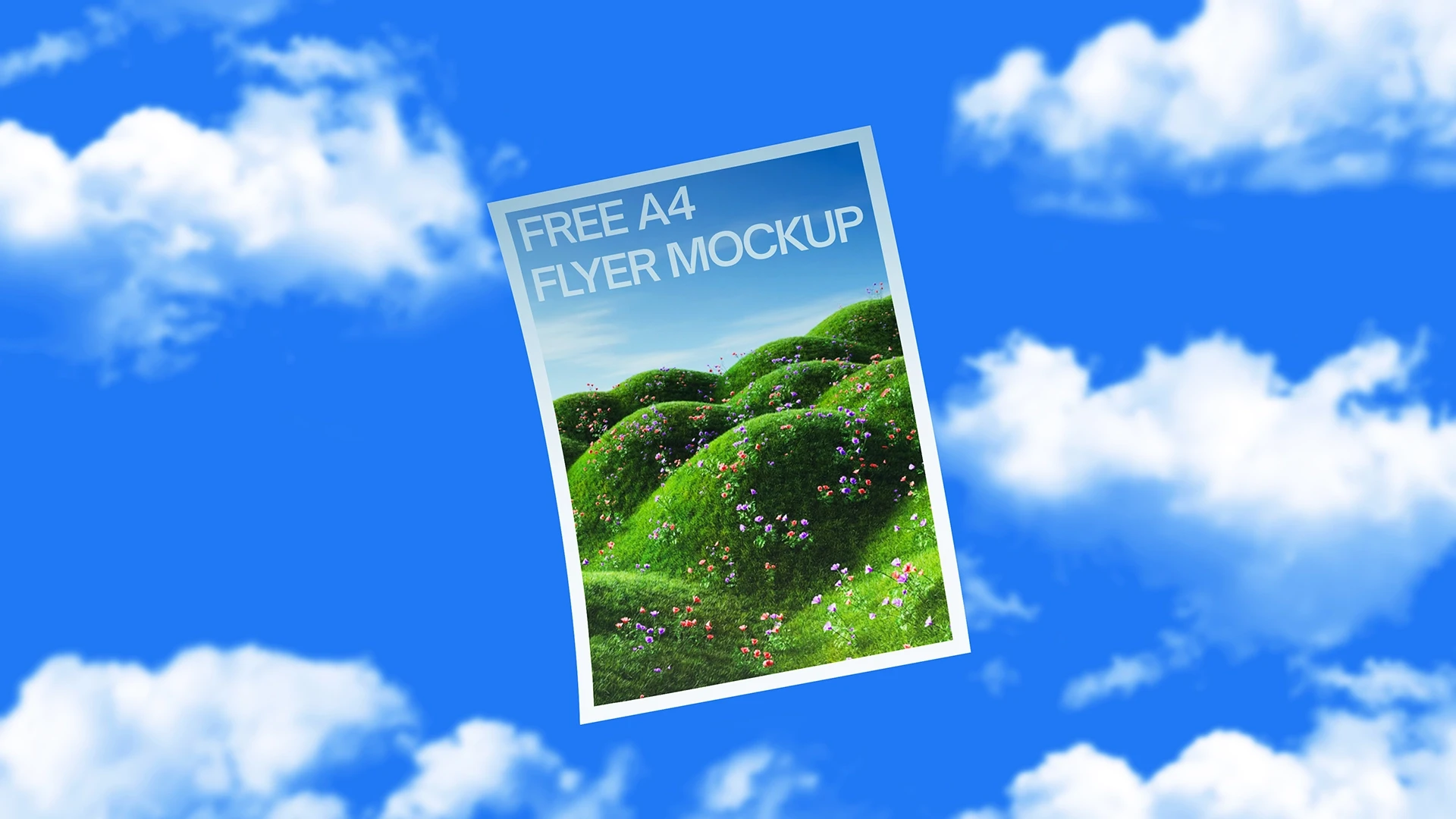 A4 Flyer Mockup Floating in Air Free A4 flyer mockup floating in air