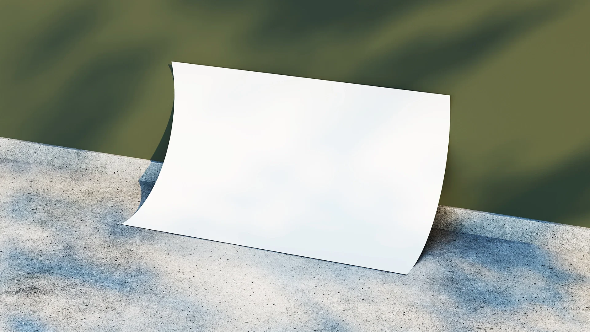Blank A4 flyer mockup horizontal view