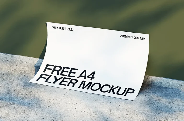 A4 flyer mockup horizontal view preview