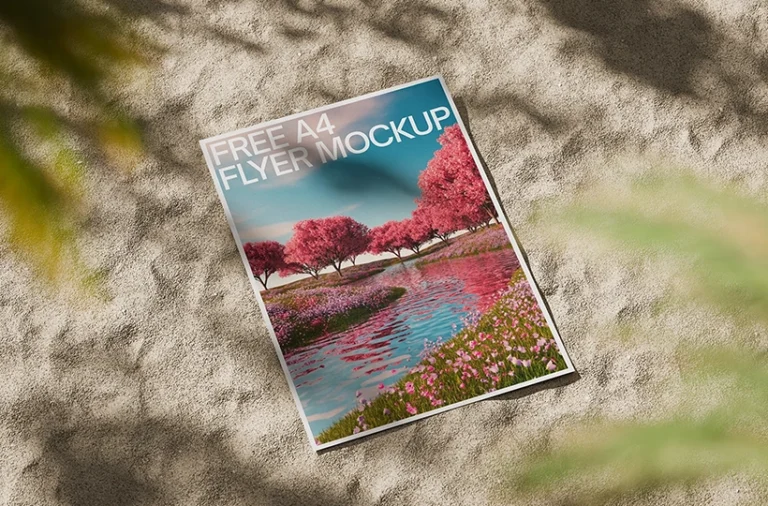 A4 beach flyer mockup preview