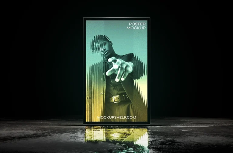 Modern poster display mockup preview