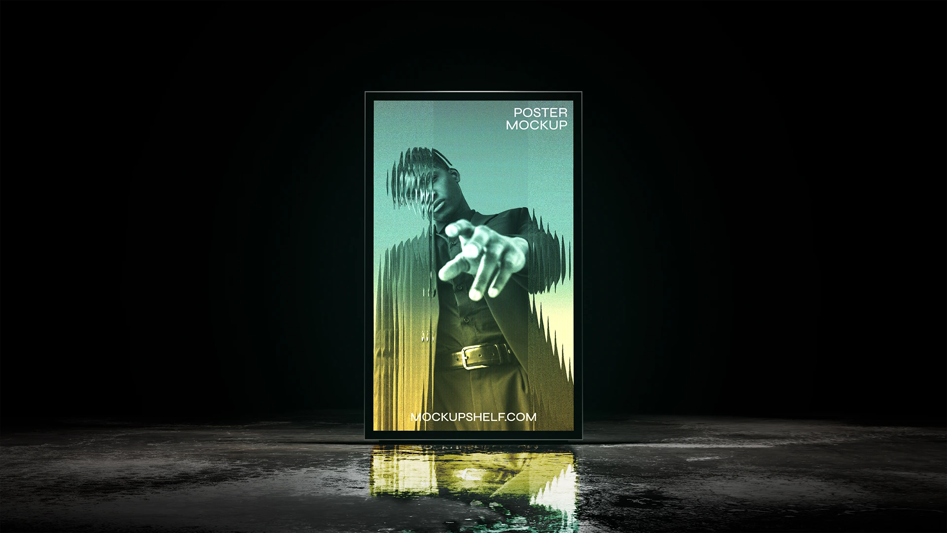 Modern Poster Display Mockup With Design Modern poster display mockup with design