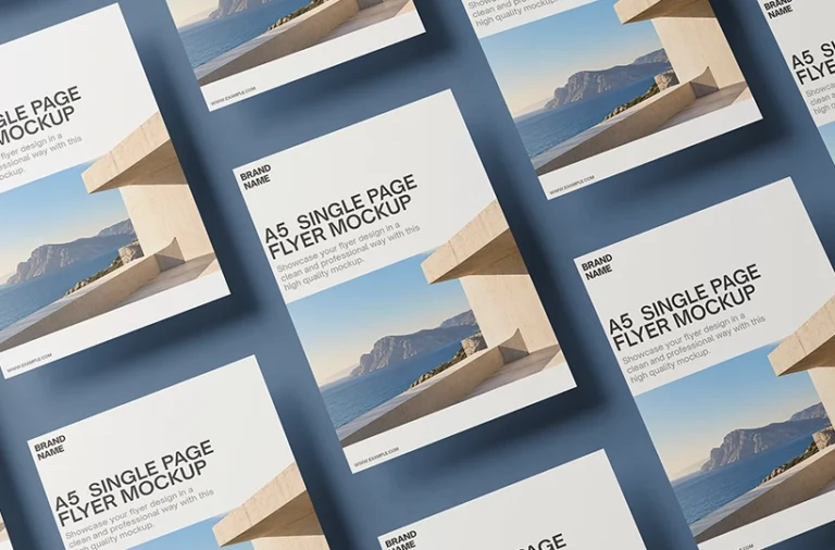 A5 single page flyer mockup preview