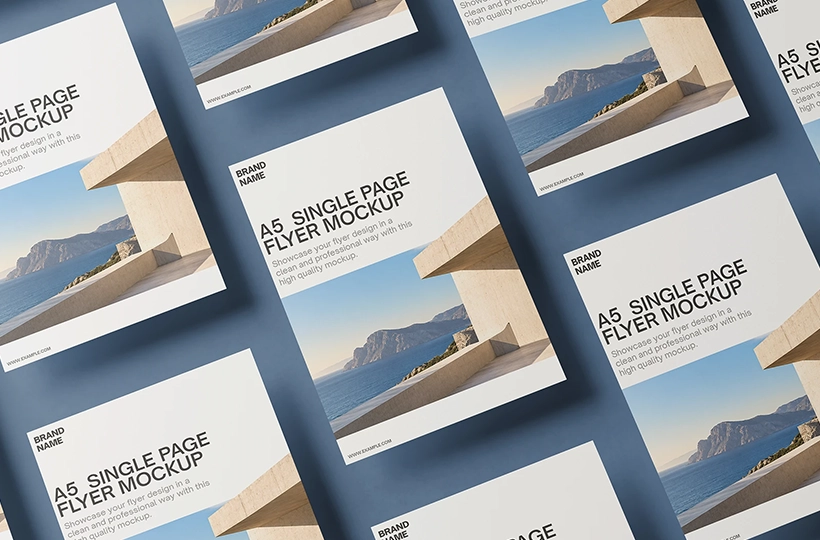 A5 single page flyer mockup preview