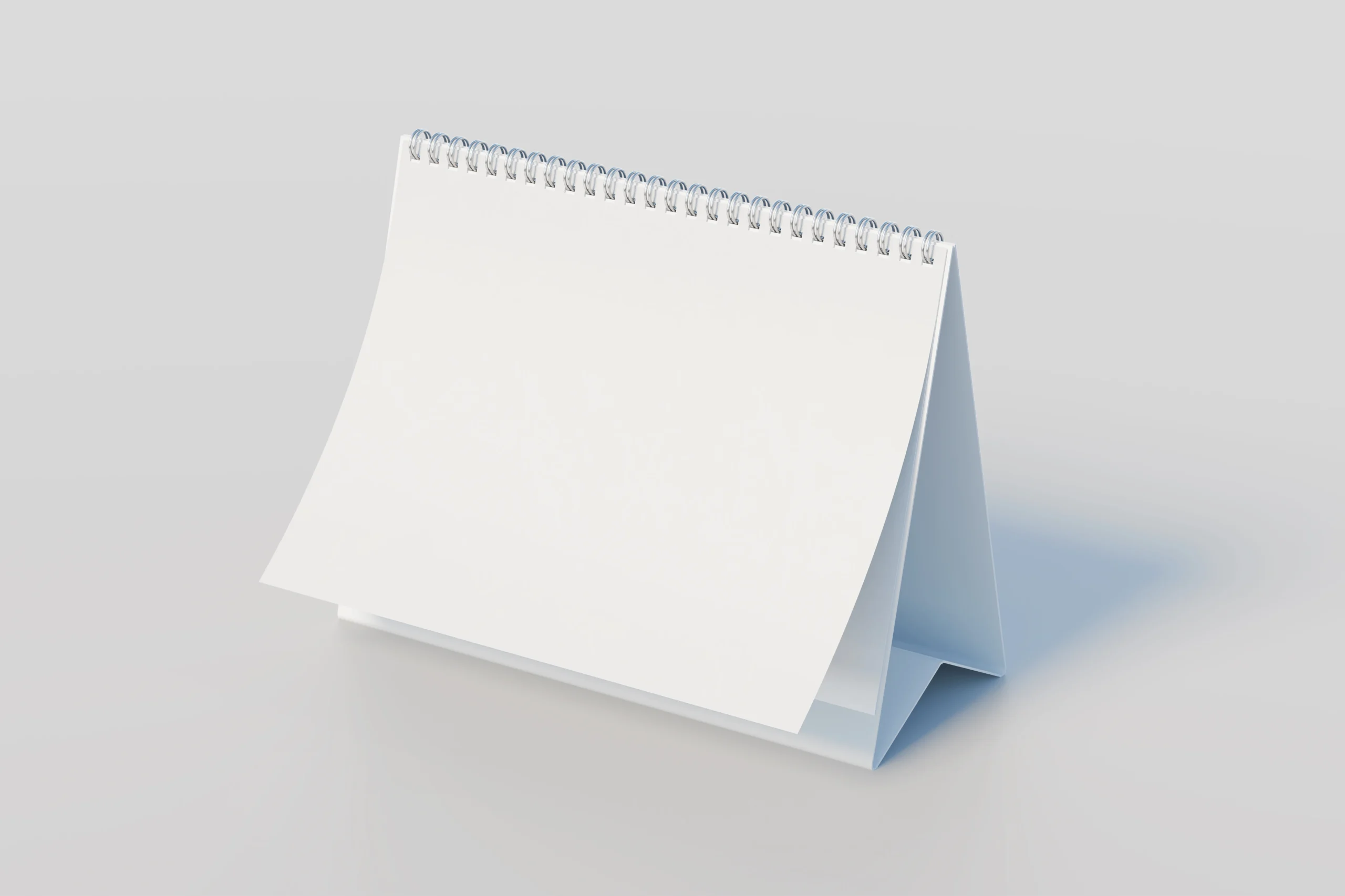 Blank A5 desktop calendar mockup