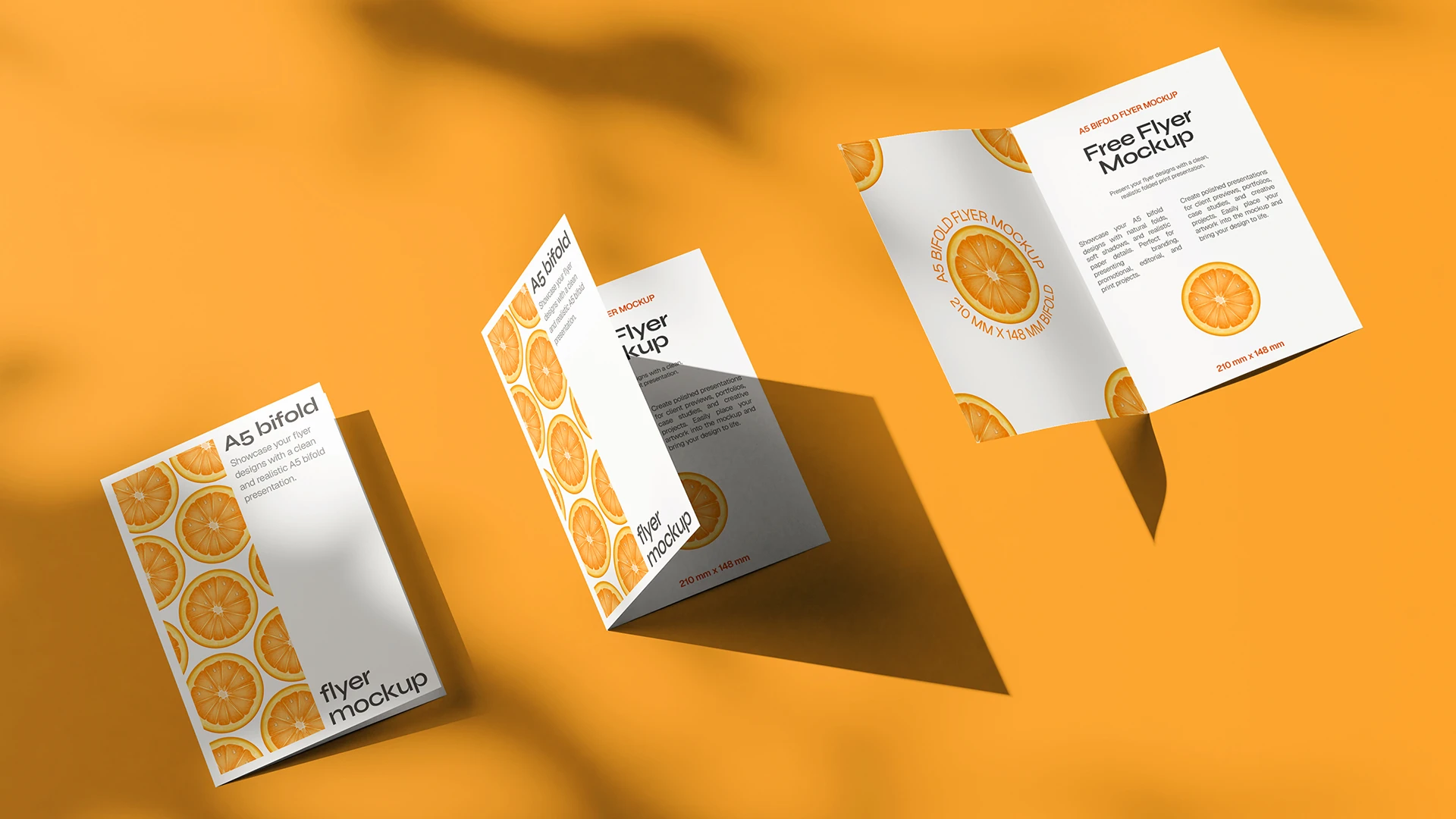 A5 Bi Fold Flyer Mockup With Design A5 bi fold flyer mockup with flyer design