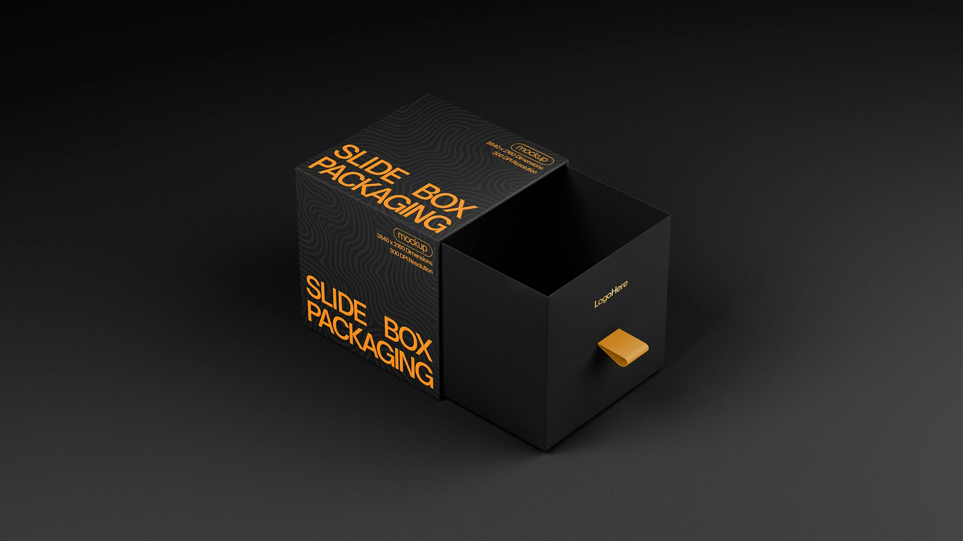 Slide Box Packaging Mockup With Branding Design Slide box packaging mockup with branding design