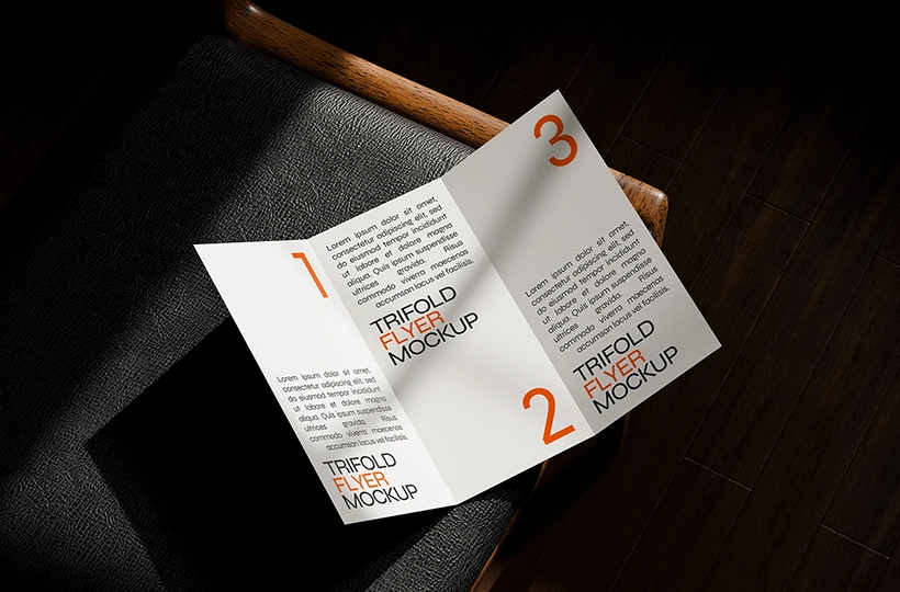 DL tri fold flyer mockup preview