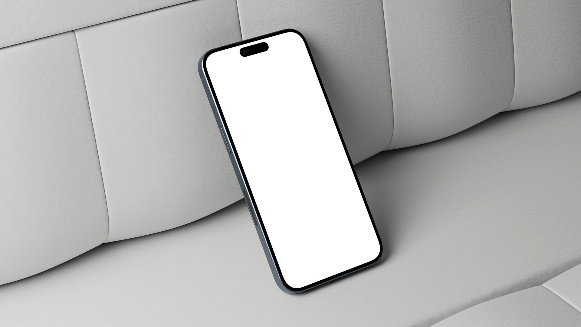 Blank iPhone mockup on sofa