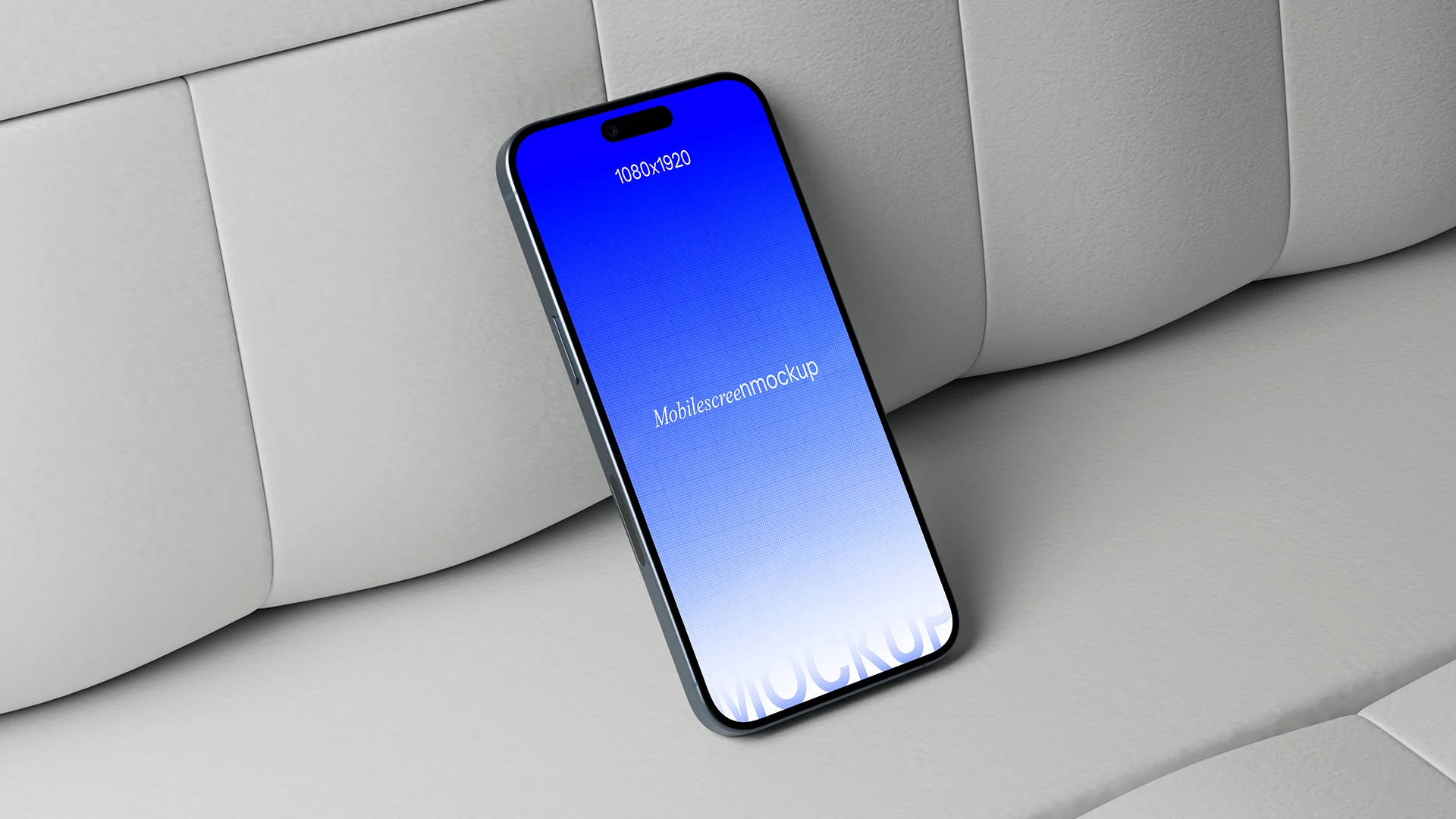 iPhone Mockup on Sofa With Design iPhone mockup on sofa with mobile screen design