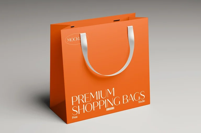 Premium paper shopping bag mockup preview