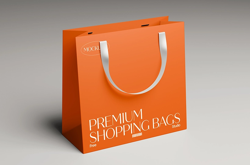 Premium paper shopping bag mockup preview