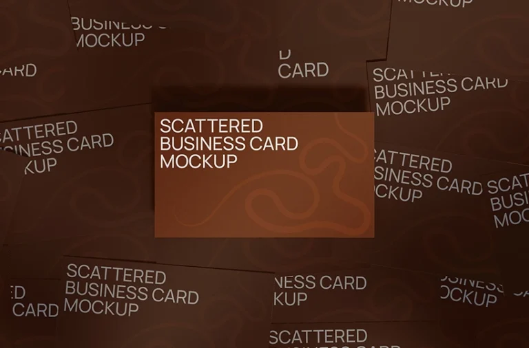 Free scattered business card mockup preview