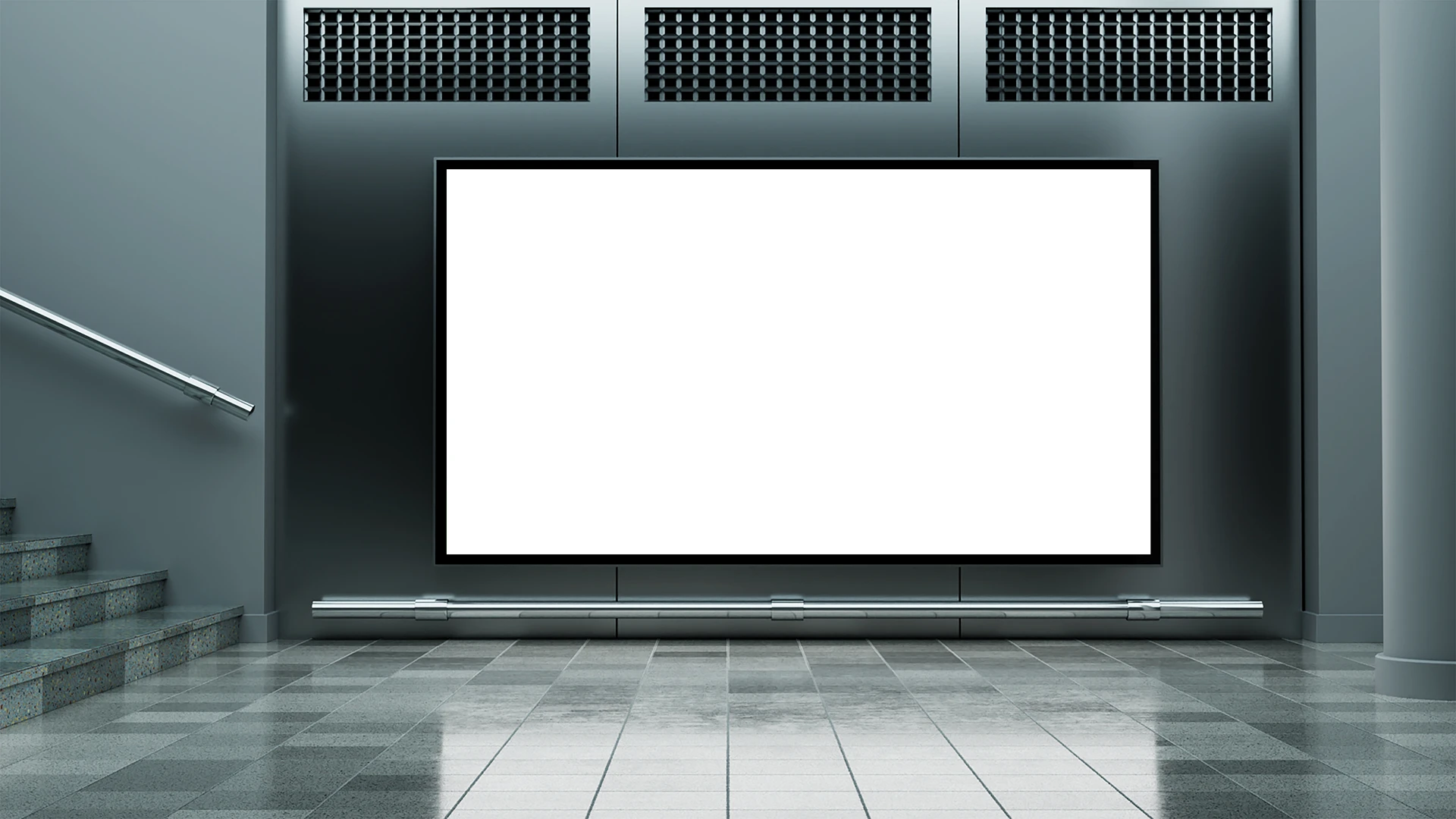 Blank subway display screen mockup