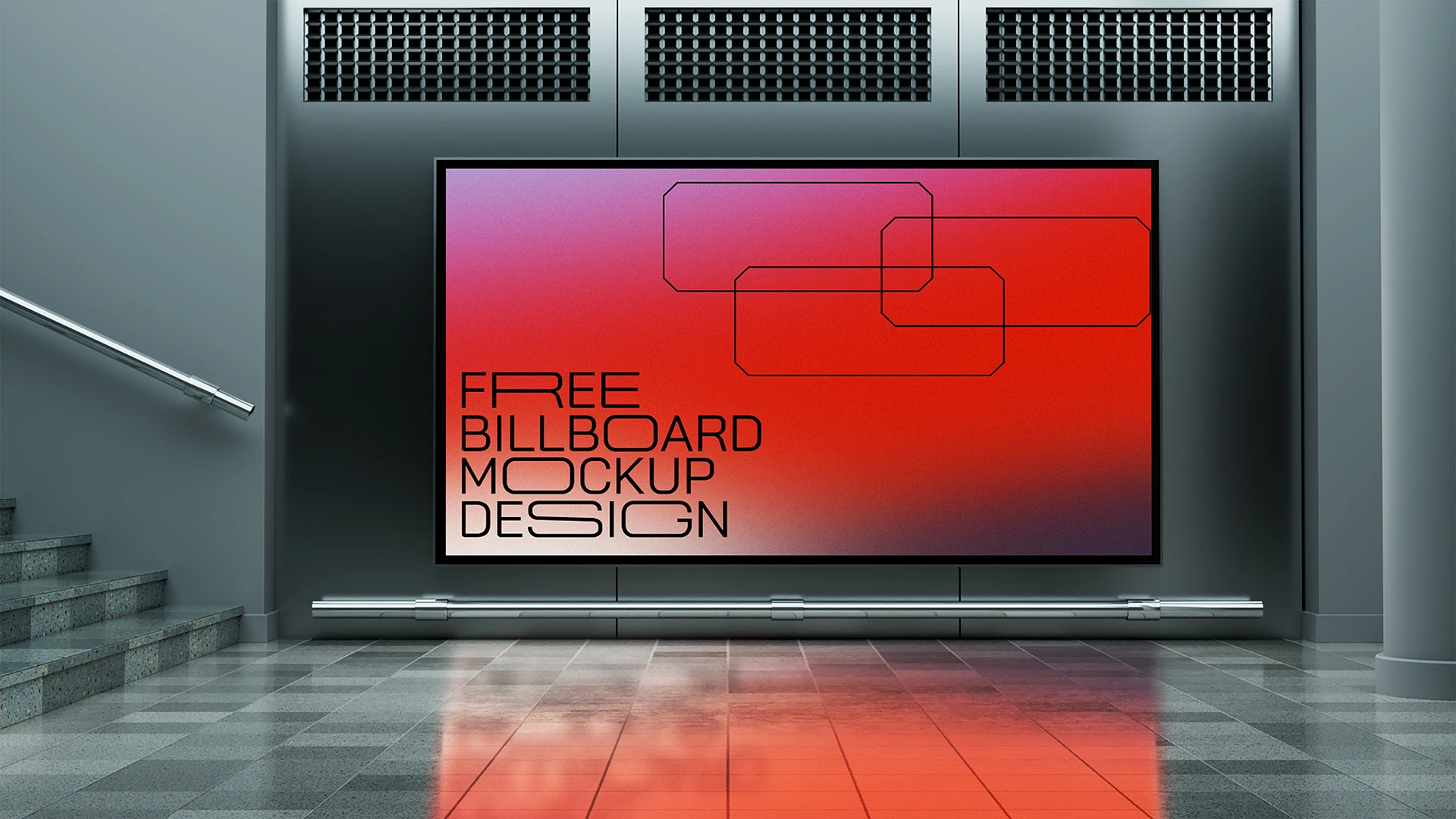 Subway Display Screen Mockup With Design Subway display screen mockup with design
