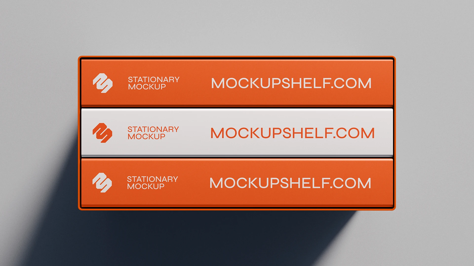 Three Book Box Stationery Mockup With Design Three book box stationery mockup with branding design