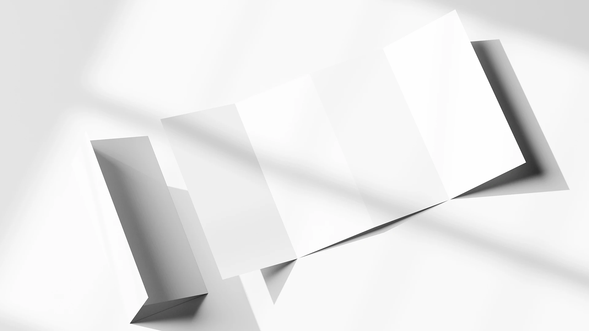 Blank four fold DL flyer mockup