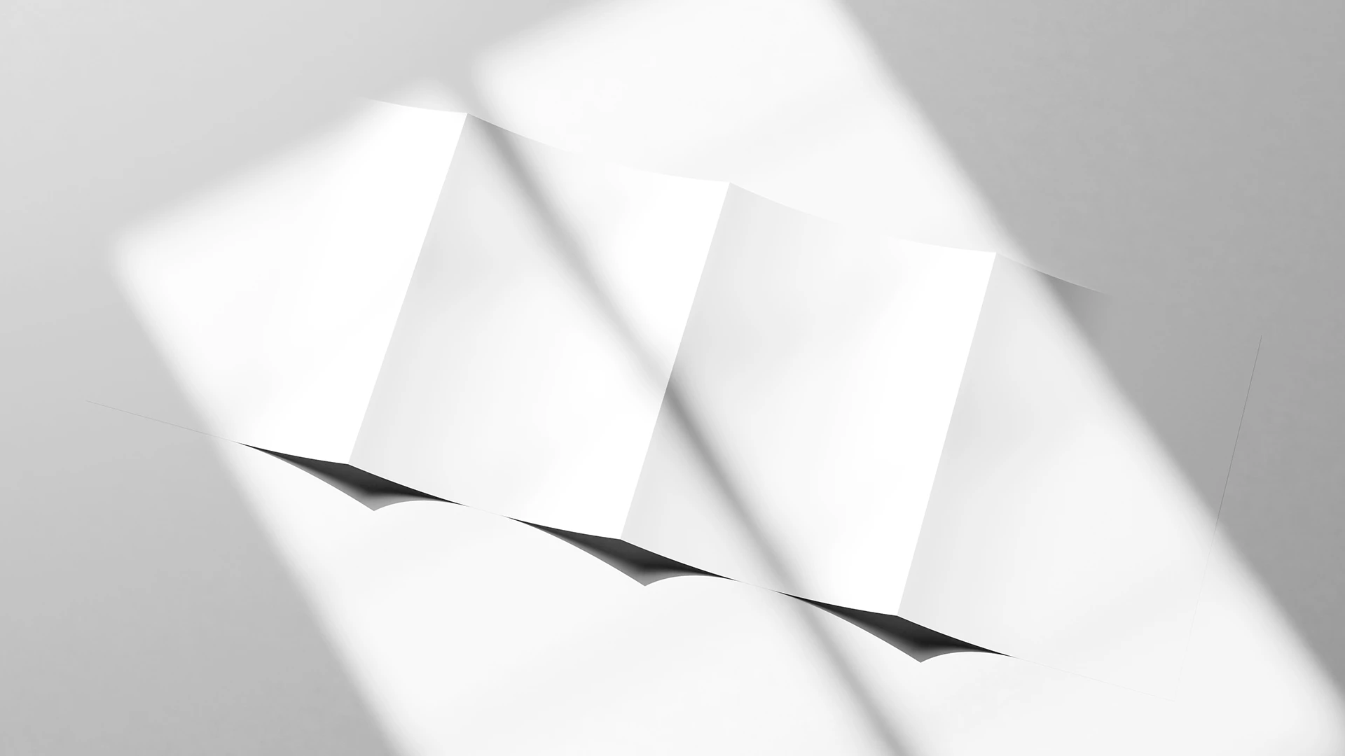 Blank A4 four fold flyer mockup
