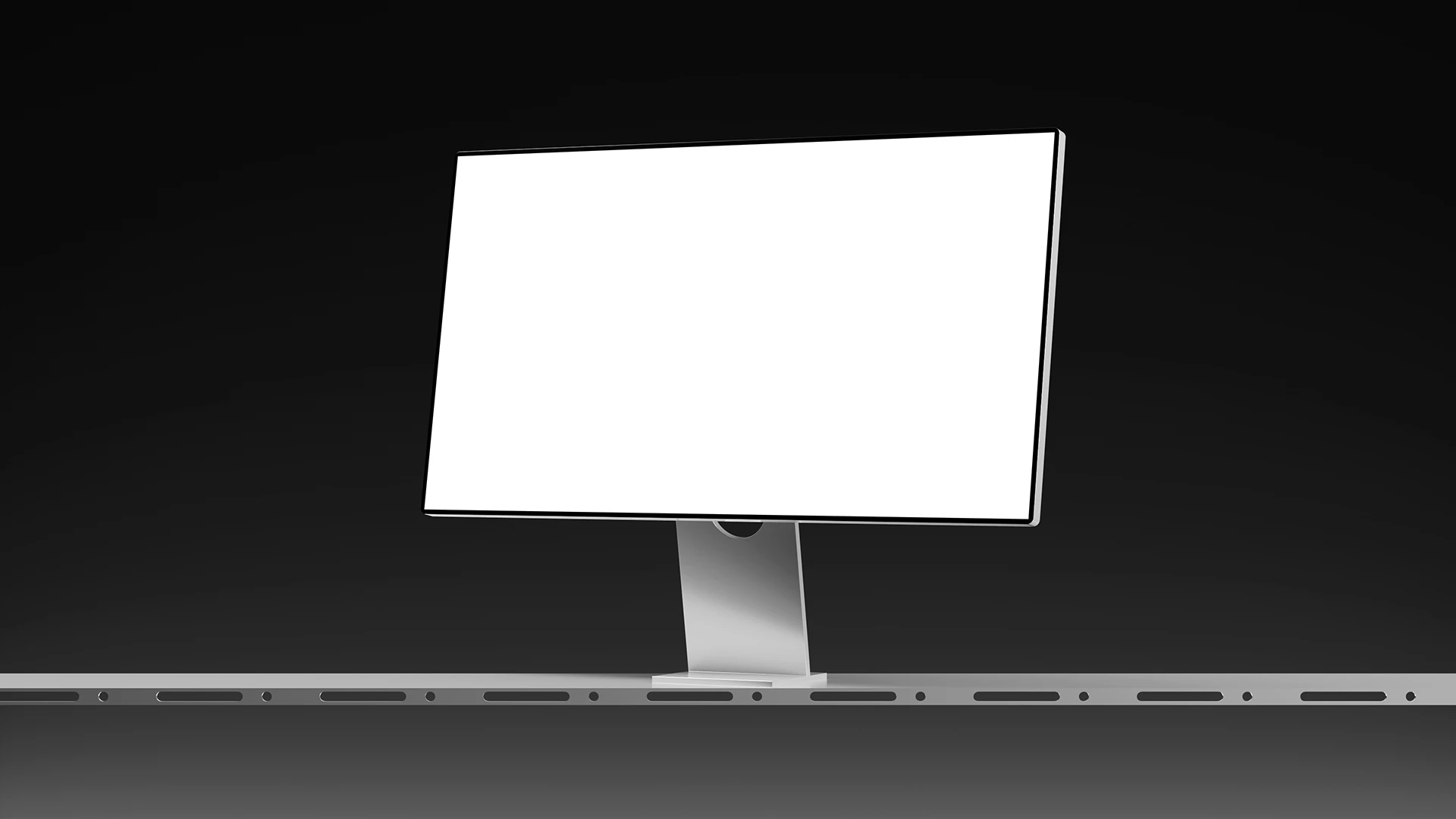 Blank iMac monitor mockup in a modern setting