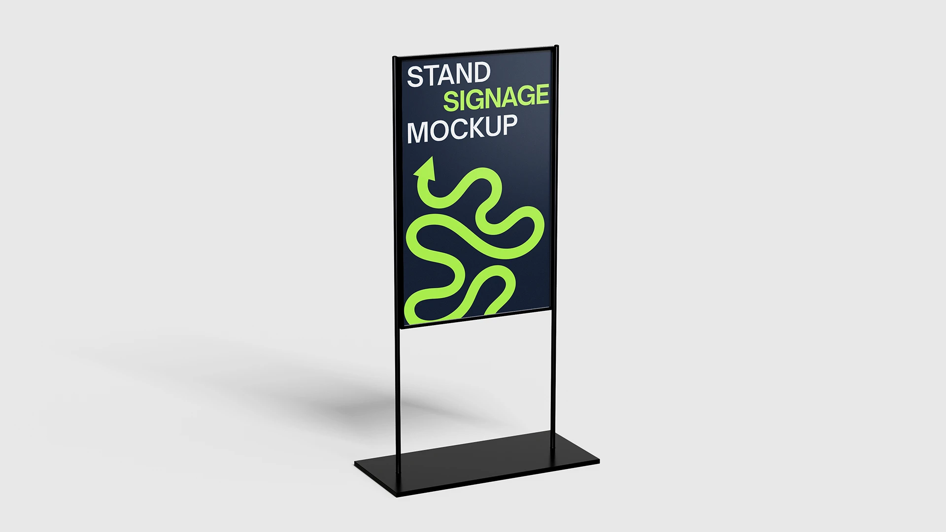 Stand Sign Mockup With Design Stand sign mockup with a vertical signage design