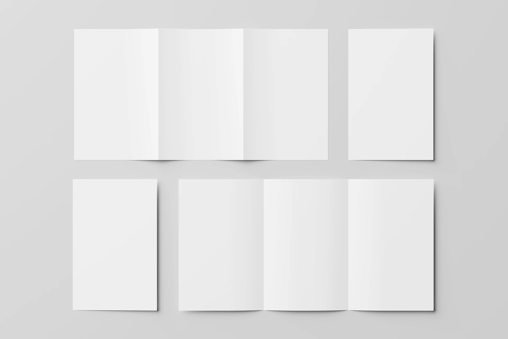 Blank US Tabloid tri fold flyer mockup preview
