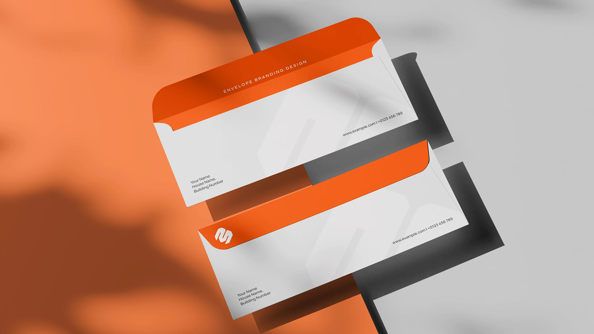 Two Envelope Mockup With Branding Design Two envelope mockup with branding design