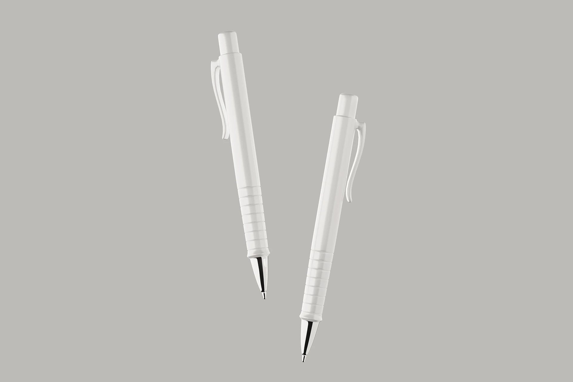 Blank two pen floating mockup