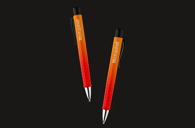 Two pen floating mockup preview