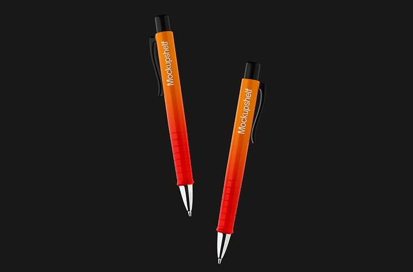 Two pen floating mockup preview
