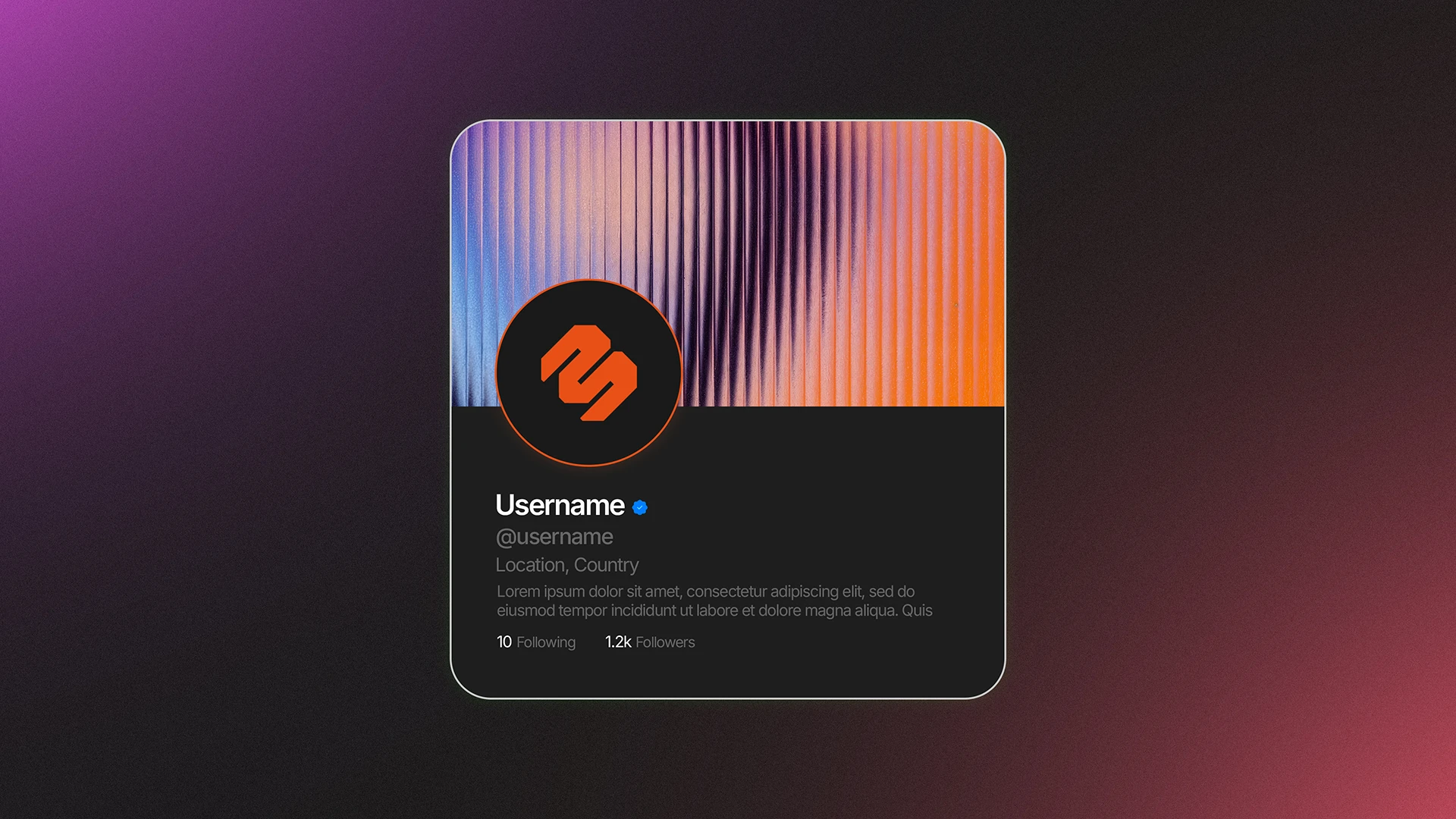 Blank X Twitter profile card mockup