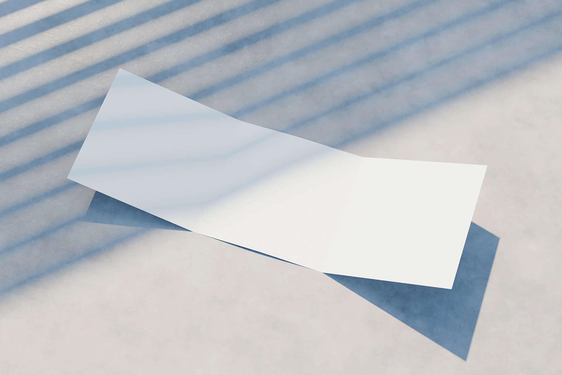 Blank square trifold flyer mockup preview