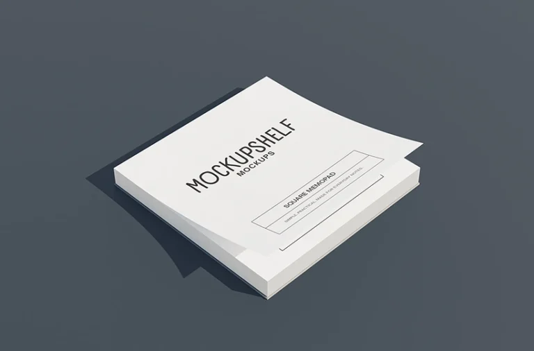 Square memo pad mockup preview